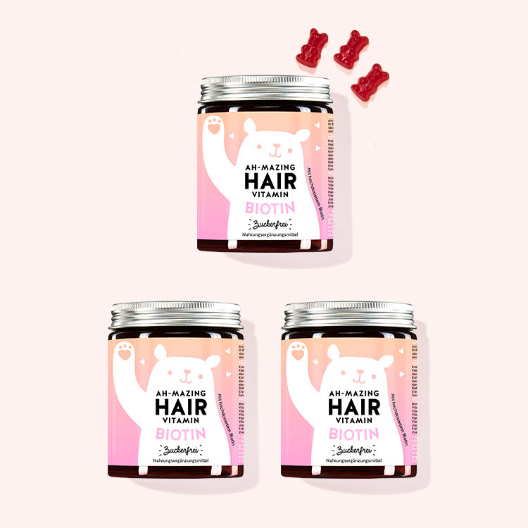 Spare 15% auf unseren 3er Pack Biotin Bärchen Ah-Mazing Hair