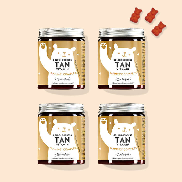 Golden Goddess Tan Vitamine als 4 Monatskur mit Beta Carotin von Bears with Benefits.