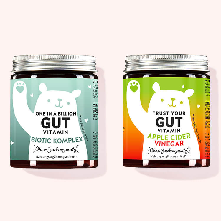 2er Set Darm gut, alles gut Duo bestehend aus den One in a Billion Gut Vitamin mit Bacillus coagulans, inulin und Vitamin B6 und Trust your Gut Vitamin mit Apfelessig von Bears with Benefits