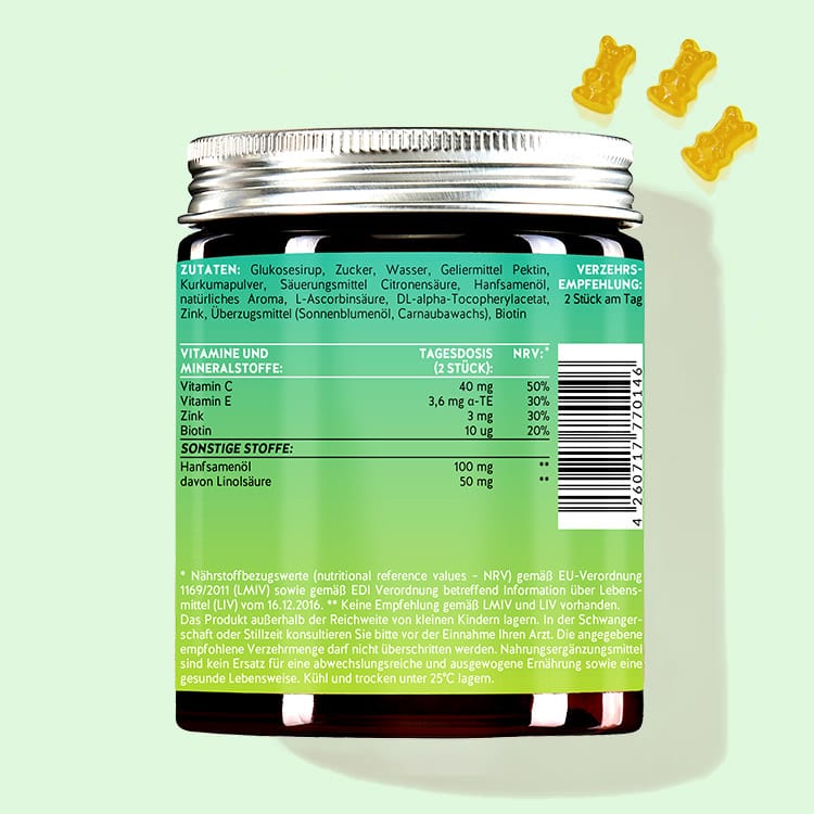 Rückseite des Produkts "All Clear my Dear" mit Hanfsamenöl und Zink von Bears with Benefits
