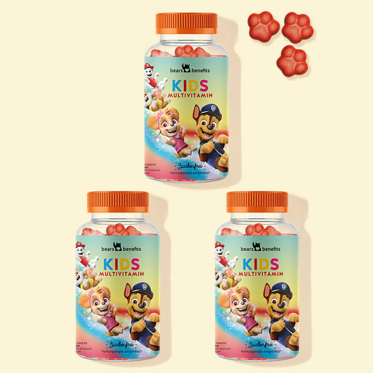 3 Monatskur PAW Patrol Kinder Multivitamin Gummibärchen ab 4 Jahren - zuckerfrei