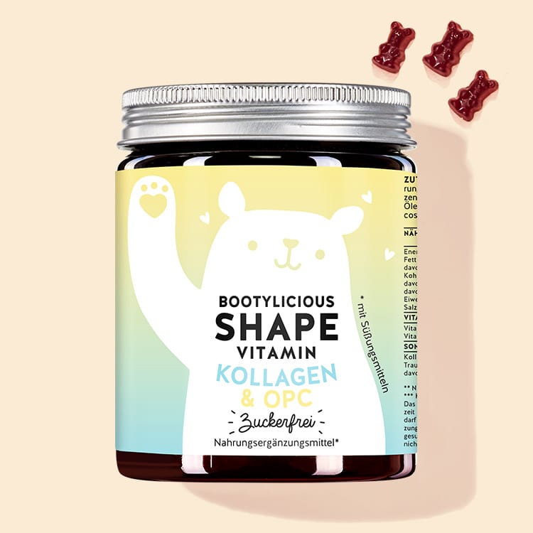 1 Dose der Bootylicious Shape Vitamins mit Kollagen und OPC von Bears with Benefits für ein starkes Bindegewebe