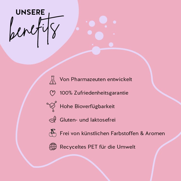 Die Produkte von Bears with Benefits sind mit Pharmazeuten entwickelt worden, haben eine hohe Bioverfügbarkeit und sind gluten- und laktosefrei. Die Verpackung besteht aus recyceltem PET und es gibt eine 100% Zufriedenheitsgaranti