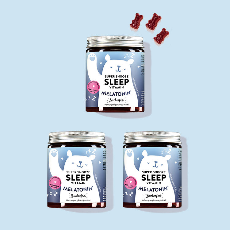 6 Monatskur der Super Snooze Sleep Vitamins mit Melatonin von Bears with Benefits für einen erholsamen Schlaf